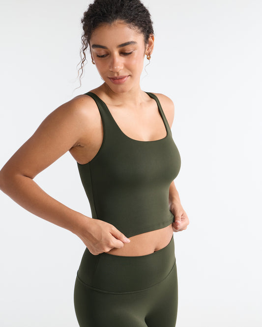 Square Neck Longline Sports Bra