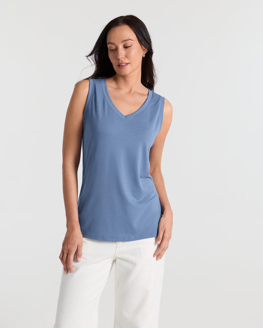 V Neck Hip Length Classic Tank