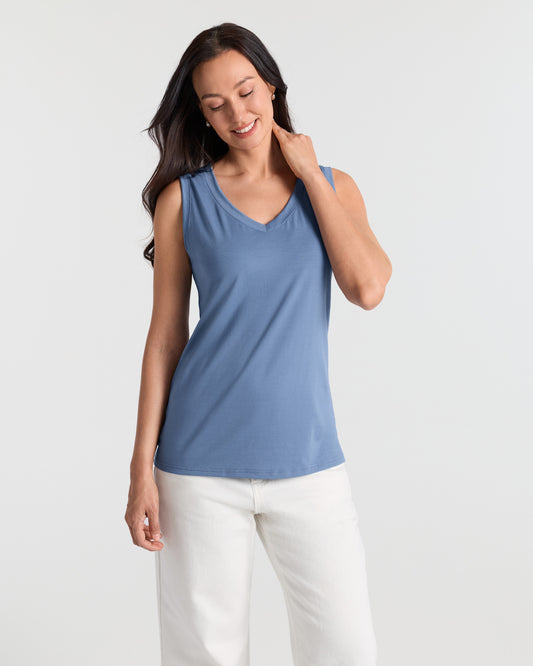 V Neck Hip Length Classic Tank