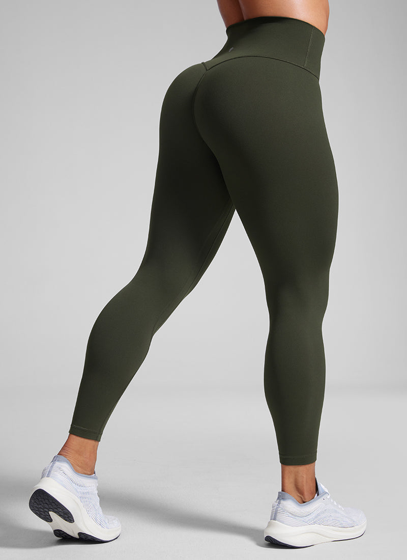Butterlift High Rise Scrunch Butt Legging No Front Seam Olive Green