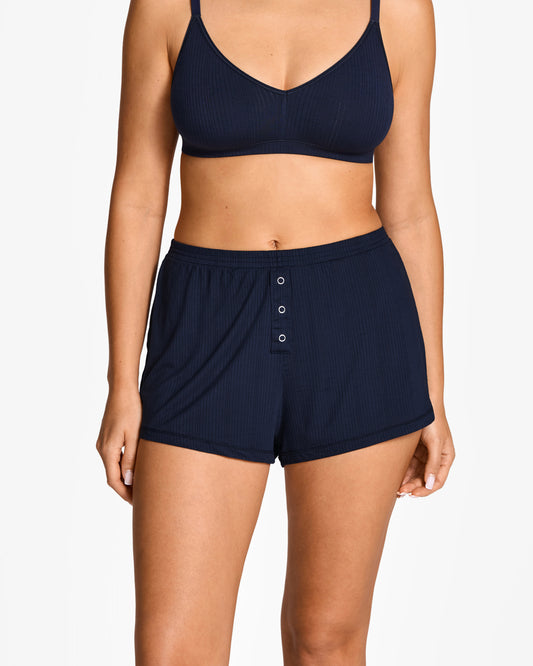 Modal Ribbed Relaxed Shorts